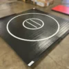 AK Athletic Equipment Martial Arts Clearance 10' X 10' X 1 3/8" Roll-Up Wrestling Mat Black With White Circles - Indentation