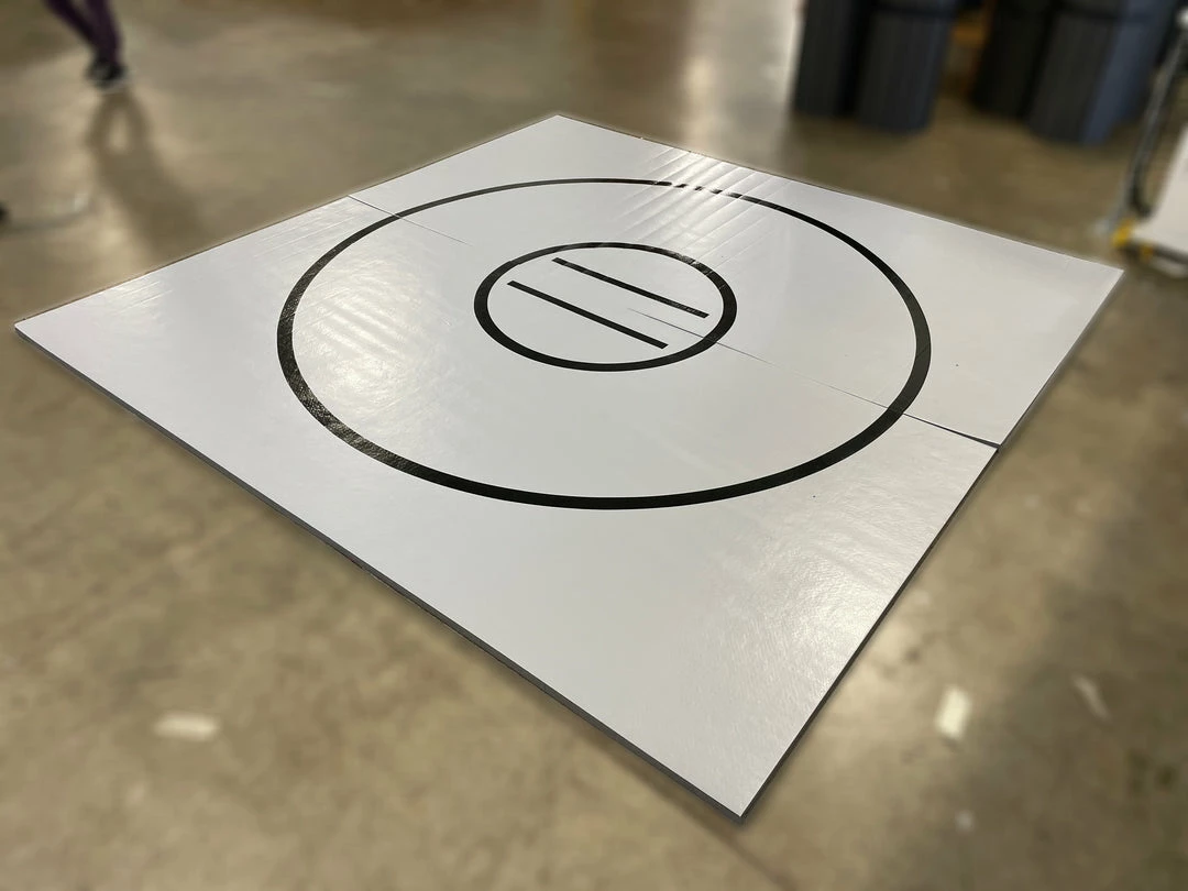 AK Athletic Equipment Clearance 10' X 10' X 1 3/8" Roll-Up Wrestling Mat Grey With Black Circles Martial Arts 1 AK Athletic Equipment Clearance 10' X 10' X 1 3/8" Roll-Up Wrestling Mat Grey With Black Circles Martial Arts