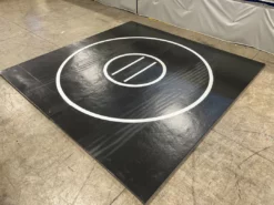 AK Athletic Equipment Clearance Wrestling Mat 10' X 10' Black With White Circles Martial Arts