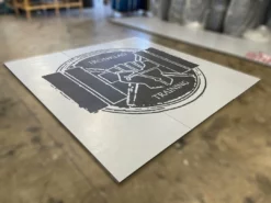 AK Athletic Equipment Clearance Wrestling Mat 12' X 12' X 1 3/8" Roll-Up Mat Gray Mat With Logo