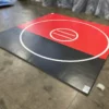 AK Athletic Equipment Martial Arts Clearance 12' X 134.5” Red And Black With White Circles Roll Up Mat