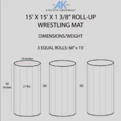 AK Athletic Equipment Wrestling Mats 15' X 15' X 1 3/8
