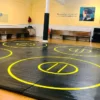 AK Athletic Equipment 20' X 20' X 1 3/8" Roll-Up Wrestling Mat With Four Practice Circles Wrestling Mats