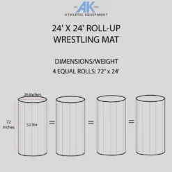 AK Athletic Equipment 24' X 24' Roll-Up Wrestling Mat