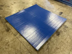 AK Athletic Equipment Remnant 6' X 6' X 1 3/8" Roll-Up Wrestling Mat Blue