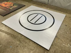 AK Athletic Equipment Clearance 8' X 8' X 1 3/8" Roll-Up Wrestling Mat Gray With Black Circles Martial Arts