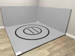 AK Athletic Equipment Instant Wrestling Room 8' X 8' Wrestling Mat And Removable Roll Up Wall Pads Package
