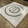AK Athletic Equipment Clearance 95" X 95" X 1 3/8" Roll-Up Wrestling Mat Gray With Black Circles