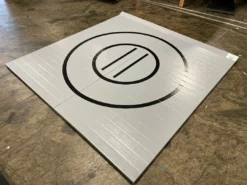 AK Athletic Equipment Clearance 95" X 95" X 1 3/8" Roll-Up Wrestling Mat Gray With Black Circles