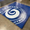 AK Athletic Equipment Martial Arts CLEARANCE Wrestling Mat 9' X 10' X 1 3/8" Roll-Up Mat VINYL Blue With Logo 2