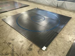 AK Athletic Equipment Clearance Wrestling Mat 12' X 12' X 1 3/8" Roll-Up Mat Black With Red