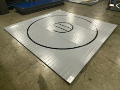 AK Athletic Equipment Martial Arts Clearance Wrestling Mat 12' X 12' X 1 3/8" Roll-Up Mat Gray With Black Lines