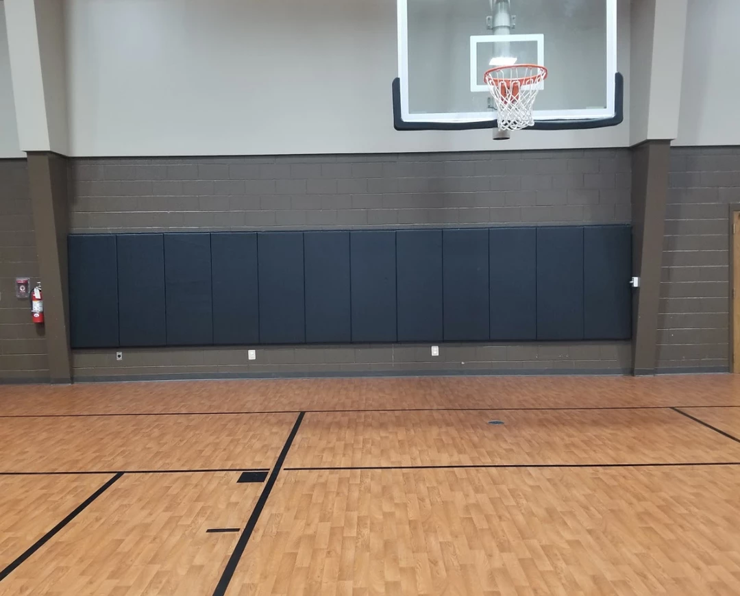 AK Athletic Equipment FlameSafe "Class A" Fire Rated Wood Backed Gym Wall Padding Panels 2' X 6' 16 AK Athletic Equipment FlameSafe "Class A" Fire Rated Wood Backed Gym Wall Padding Panels 2' X 6'