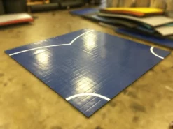 AK Athletic Equipment Clearance 10' X 10' X 1 3/8" Roll-Up Wrestling Mat Blue With White Circles Martial Arts