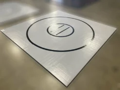 AK Athletic Equipment Clearance 10' X 10' X 1 3/8" Roll-Up Wrestling Mat Gray With Black Circles