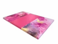 AK Athletic Equipment Pink Watercolor 4' X 6' X 2" Intermediate Level Folding Gymnastics Mat