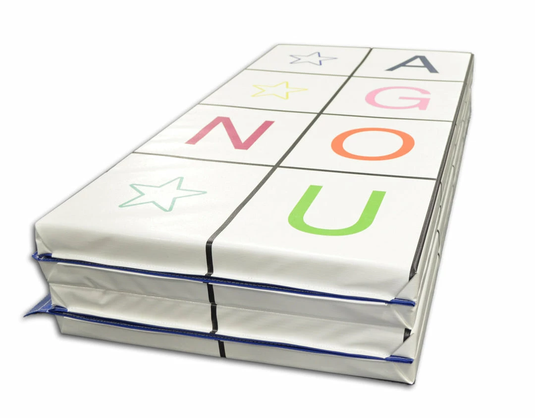 AK Athletic Equipment Folding Mats 4' X 8' X 2" Alphabet Fun Tumbling Mat 2 AK Athletic Equipment Folding Mats 4' X 8' X 2" Alphabet Fun Tumbling Mat