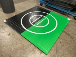 AK Athletic Equipment Clearance 8' X 8' X 1 3/8" Roll-Up Wrestling Mat Black And Green Martial Arts