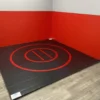 AK Athletic Equipment Instant Wrestling Room 8' X 8' Wrestling Mat And Removable Roll Up Wall Pads Package
