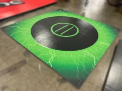 AK Athletic Equipment Wrestling Mats Clearance 10' X 10' X 1 3/8" Digital Print Lime Lightning Roll-Up Wrestling Mat