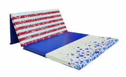 AK Athletic Equipment Folding Mats Red White And Blue Allstar 4' X 8' X 2" Intermediate Level Folding Gymnastics Mat