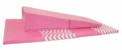 AK Athletic Equipment 4' X 8' X 2" Pink Chevron Gymnastics Folding Mat And Pink Incline Combo Folding Mats