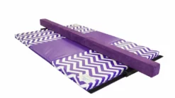 AK Athletic Equipment Chevron Print Gymnastics Balance Beam And Folding Mat Combo Package Balance Beams