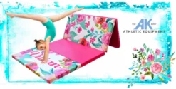 AK Athletic Equipment Folding Mats Spring Floral 4' X 8' X 2" Intermediate Level Folding Gymnastics Mat