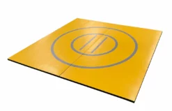AK Athletic Equipment 8' X 8' X 1 3/8" Gold And Gray Roll-Up Wrestling Mat Wrestling Mats