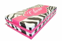 AK Athletic Equipment Folding Mats Buy Together And Save! Pink Zebra Print Monogram 4' X 8' Mat And Folding Incline Mat