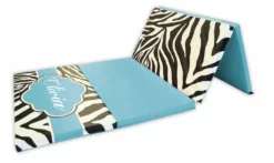 AK Athletic Equipment Zebra Print Monogram 4' X 8' Folding Gymnastics Mat Folding Mats