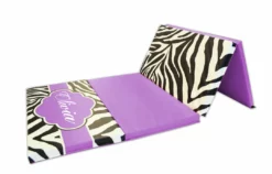 AK Athletic Equipment Zebra Print Monogram 4' X 8' Folding Gymnastics Mat Folding Mats