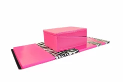 AK Athletic Equipment Folding Mats Buy Together And Save! Pink Zebra Print Monogram 4' X 8' Mat And Folding Incline Mat